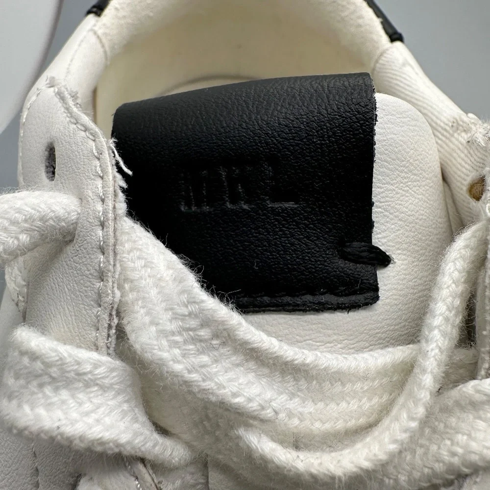 Madewell Court Sneakers in White and black leather Minimalist Unisex Women's 9M - Picture 16 of 16